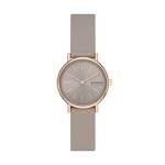 Skagen Women's Signatur Lille Two-Hand Rose Gold Stainless Steel and Gray Leather Band Watch (Model: SKW3060)