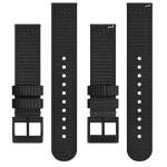 BISONSTRAP Men’s Nylon Watch Bands, Two-Piece Military Watch Straps, Quick Release, Brushed Buckle, 18mm, Black (Black Buckle)