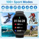 Smart Watch for Men Women, 2.0" HD Touchscreen Fitness Tracker, Bluetooth Calls/Notifications, IP68 Waterproof, 100+ Sport Modes Fitness Watch, Heart Rate Sleep Monitor Smartwatch for Android iOS