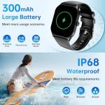 Smart Watch for Men Women, 2.0" HD Touchscreen Fitness Tracker, Bluetooth Calls/Notifications, IP68 Waterproof, 100+ Sport Modes Fitness Watch, Heart Rate Sleep Monitor Smartwatch for Android iOS