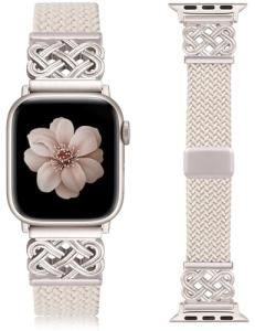 TOYOUTHS Braided Magnetic Band Compatible with Apple Watch Bands 42/41/40/38mm Women Men, Dressy Celtic Metal Fancy Stretchy Elastic Bracelet Strap for iWatch Series 11 10 9 8 7 6 5 4 SE 3 2 1