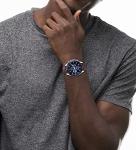 Tommy Hilfiger Men's Stainless Steel Quartz Watch with Leather Strap, Blue