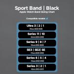 Nomad Sport Band - 45mm | Black Apple watch ultra 2 band, Designed to give your Apple Watch a modern and athletic look for intense workouts and everyday wear, Compatible with New Series 11, Ultra 1-3, Series 1-10, and SE