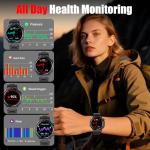 Military Smart Watch for Men Built-in GPS with LED Flashlight Compass, 1.43" AMOLED Display 5ATM Waterproof Fitness Tracker with Heart Rate/Sleep/Blood Oxygen, Watches for Android/iPhone, Black