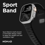 Nomad Sport Band - 45mm | Black Apple watch ultra 2 band, Designed to give your Apple Watch a modern and athletic look for intense workouts and everyday wear, Compatible with New Series 11, Ultra 1-3, Series 1-10, and SE