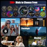 Military Smart Watch for Men Built-in GPS with LED Flashlight Compass, 1.43" AMOLED Display 5ATM Waterproof Fitness Tracker with Heart Rate/Sleep/Blood Oxygen, Watches for Android/iPhone, Black