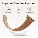 Leather Band Compatible with Apple Watch 49mm46mm45mm44mm42mm41mm 40mm38mm,Stylish Magnetic H Buckle Strap for iWatch Ultra 2/1/SE/Series 10/9/8/7/6/5/4/3/2/1 Women Men (Brown Band+Gold H Buckle, 38mm40mm41mm42mm)
