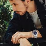 PASCAL Men's Timeless Classic Diamond Watch – Swiss Quartz Watch with Lab-Grown Diamonds, Sapphire Crystal, Elegant Dress Watch Gift,3 ATM Water Resistant,Fits 6.5"-9.5" Wrists (Navy,36MM)