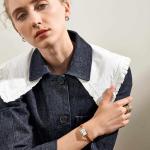 Skagen Women's Hagen Rectangular Three-Hand Gold Stainless Steel and Brown Leather Band Watch (Model: SKW3096)