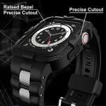 GELISHI Bands Compatible for Apple Watch Band 45mm 44mm 42mm, Men Sport Rugged Band with Protective Case for Watch Series 9 8 7/Series 6 SE 5 4 3, Black