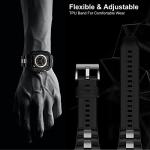 GELISHI Bands Compatible for Apple Watch Band 45mm 44mm 42mm, Men Sport Rugged Band with Protective Case for Watch Series 9 8 7/Series 6 SE 5 4 3, Black