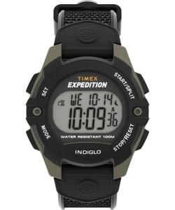 Timex Men's Expedition 41mm Watch - Black Strap Digital Dial Green Case