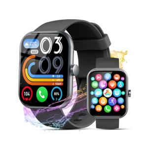 Smart Watch for Men Women(Answer/Make Calls), 2026 New 1.96" HD Smartwatch, Fitness Tracker with 110+ Sport Modes, IP68 Waterproof Pedometer, Heart Rate/Sleep/Step Monitor for Android iOS, Black