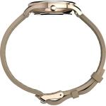 Timex Women's Modern Easy Reader 32mm Watch – Rose Gold-Tone Case White Dial with Beige Genuine Leather Strap