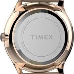 Timex Women's Modern Easy Reader 32mm Watch – Rose Gold-Tone Case White Dial with Beige Genuine Leather Strap