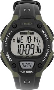 Timex Men's Ironman Triathlon Classic 30 38mm Resin Strap Watch – Green Case Black Top Ring with Black Resin Strap