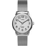 Timex Women's Easy Reader 25mm Watch – Silver-Tone Case White Dial with Silver-Tone Stainless Steel Mech Bracelet