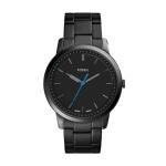 Fossil Men's Minimalist Quartz Watch, Stainless Steel Black Three-Hand Watch for Men, Color: Black
