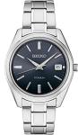 Seiko SUR373 Watch for Men - Essentials - Blue Dial with Sunray Finish, Date Calendar, Titanium Case & Bracelet, Sapphire Crystal, and 100m Water Resistant