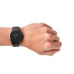Fossil Men's Minimalist Quartz Watch, Stainless Steel Black Three-Hand Watch for Men, Color: Black