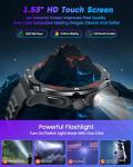Smartwatch for Men Android Fitness Tracker: 1.53" Military Smart Watch with Flashlight Compass Make Answer Bluetooth Call Android iPhone Compatible 3ATM Waterproof Sport Watch Sleep Heart Rate Monitor