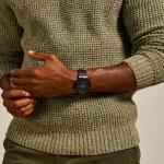 Fossil Men's Minimalist Quartz Watch, Stainless Steel Black Three-Hand Watch for Men, Color: Black