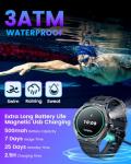 Smartwatch for Men Android Fitness Tracker: 1.53" Military Smart Watch with Flashlight Compass Make Answer Bluetooth Call Android iPhone Compatible 3ATM Waterproof Sport Watch Sleep Heart Rate Monitor