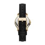 RELIC by Fossil Women's Matilda Three-Hand Date Gold Alloy Metal and Black Leather Band Watch (Model: ZR34630)