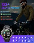 Smartwatch for Men Android Fitness Tracker: 1.53" Military Smart Watch with Flashlight Compass Make Answer Bluetooth Call Android iPhone Compatible 3ATM Waterproof Sport Watch Sleep Heart Rate Monitor