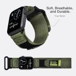 Nereides Compatible with Apple Watch Series 11 Band Series 10/9/8/7/6/5/4/SE/SE2/SE3/Ultra 3/2/1, Nylon Sports Strap with Woven Design for 49mm/46mm/45mm/44mm (L, Army Green)