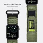 Nereides Compatible with Apple Watch Series 11 Band Series 10/9/8/7/6/5/4/SE/SE2/SE3/Ultra 3/2/1, Nylon Sports Strap with Woven Design for 49mm/46mm/45mm/44mm (L, Army Green)