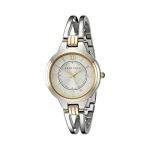 Anne Klein Women's AK/1441SVTT Two-Tone Open Bangle Watch