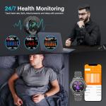 2026 Rotating Bezel Smart Watch for Men with Bluetooth Call, Heart Rate, Blood Pressure, SpO2, Sleep Monitor, Waterproof Round Watch with Encoder Knob, 1.32" AMOLED Display, Compatible Android and iOS