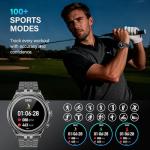 2026 Rotating Bezel Smart Watch for Men with Bluetooth Call, Heart Rate, Blood Pressure, SpO2, Sleep Monitor, Waterproof Round Watch with Encoder Knob, 1.32" AMOLED Display, Compatible Android and iOS