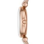 Fossil Women's Watch, Carlie Mini Quartz Stainless Steel and Leather Three-Hand Watch for Women, Color: Rose Gold, Blush