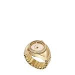 Fossil Women's Watch Ring, Quartz Stainless Steel Two-Hand Ring Watch for Women, Color: Gold Glitz