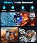 LIGE Military Smart Watches for Men(2 Bands),1000mAh/1.85" HD Large Screen Smartwatch, Flashlight/110+ Sports Modes/Sleep Monitor, Fitness Tracker Watch for Android iOS,Black