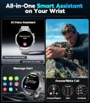 LIGE Military Smart Watches for Men(2 Bands),1000mAh/1.85" HD Large Screen Smartwatch, Flashlight/110+ Sports Modes/Sleep Monitor, Fitness Tracker Watch for Android iOS,Black