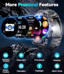 LIGE Military Smart Watches for Men(2 Bands),1000mAh/1.85" HD Large Screen Smartwatch, Flashlight/110+ Sports Modes/Sleep Monitor, Fitness Tracker Watch for Android iOS,Black