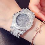 ARMRA Diamond Watch Iced Out Bling Rhinestone Gold Plated Silver Watch Stainless Steel Quartz Wrist Watches for Women Ladies Hip hop Men