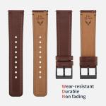 Fullmosa Leather Watch Bands for Men, 18mm 19mm 20mm 22mm 24mm Quick Release Watch Bands Strap - Burnished Band Vintage Wristband with Stainless Steel Metal Clasp