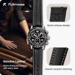 Black Leather Watch Bands for Galaxy Watch 46mm
