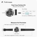 Black Leather Watch Bands for Galaxy Watch 46mm