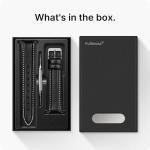 Black Leather Watch Bands for Galaxy Watch 46mm