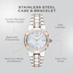 Seiko Solar Diamond Watch for Women - Two-Tone