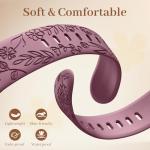 Easuny 8 Pack Bands for Women Compatible with Apple Watch 40mm 41mm 38mm 42mm 44mm 45mm 46mm 49mm iWatch Series 11 10 9 8 7 6 5 4 3 Ultra SE 3 SE 2nd, Soft Silicone Floral Engraved Dressy Wrist Straps