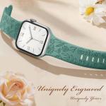 Easuny 8 Pack Bands for Women Compatible with Apple Watch 40mm 41mm 38mm 42mm 44mm 45mm 46mm 49mm iWatch Series 11 10 9 8 7 6 5 4 3 Ultra SE 3 SE 2nd, Soft Silicone Floral Engraved Dressy Wrist Straps