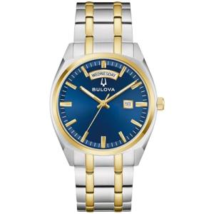 Bulova Men's Classic Dress Surveyor 2-Hand Day/Date Quartz Watch, Luminous Hands, 39mm