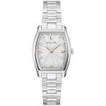 Bulova Ladies Dress Classic Diamond 3-Hand Quartz Watch, Stainless Steel Bracelet, 26x35mm Case