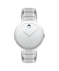 Movado Sapphire Men's Luxury Quartz Watch - Swiss Movement, Stainless Steel Bracelet, Water-Resistant to 3ATM - Classic Timepiece - Gift for Him - 39mm